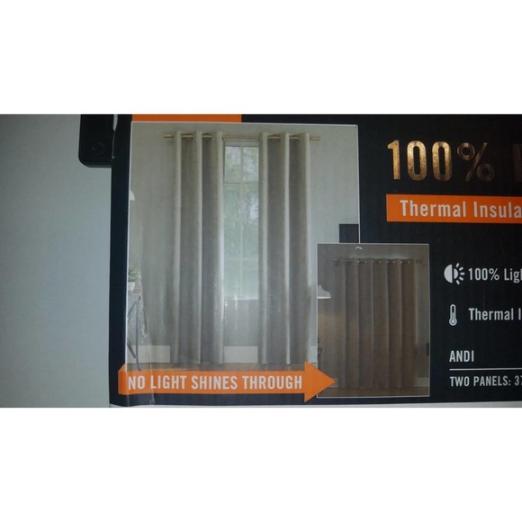 SUN ZERO 100% Blackout Panels Brown Checked Thermal Insulated Noise Reducing 84" - Picture 3 of 7